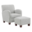 Scranton & Co Club Chair & Ottoman in Herringbone Smoke Gray Fabric