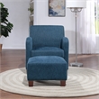 Scranton & Co Club Chair & Ottoman in Herringbone Navy Blue Fabric