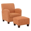 Scranton & Co Club Chair & Ottoman in Herringbone Orange Fabric