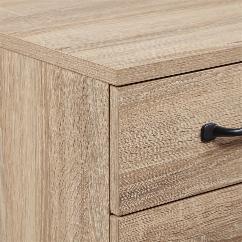 Scranton & Co 3 Drawer Mobile File Cabinet in River Oak Engineered Wood