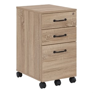 Scranton & Co 3 Drawer Mobile File Cabinet in River Oak Engineered Wood