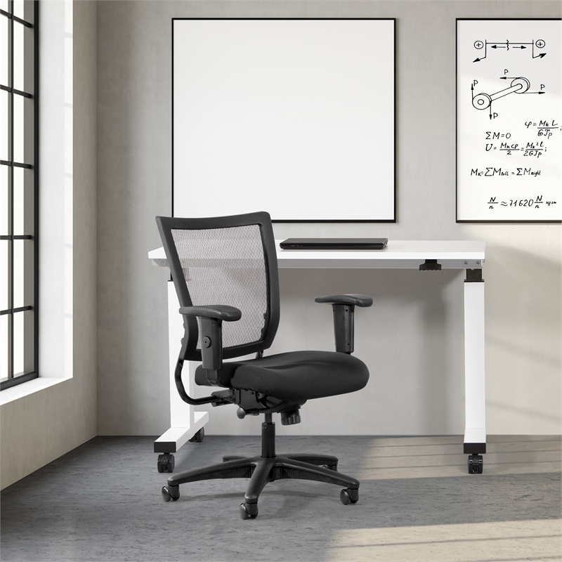 Scranton & Co Ergonomic Task Chair in Black Coal FreeFlex Fabric Seat