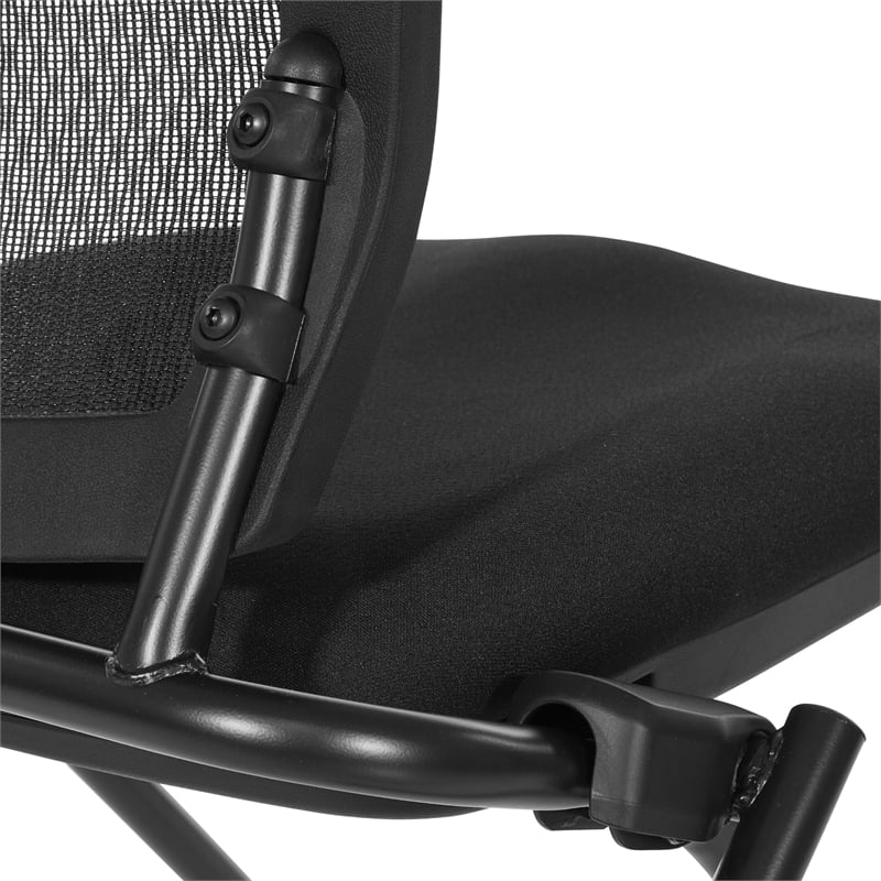Scranton & Co Folding Chair 2-Pack in Black Coal Fabric with Thick Padded Seat