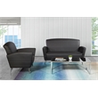 Scranton & Co Club Chair in Dillon Black Bonded Leather with Chrome Legs