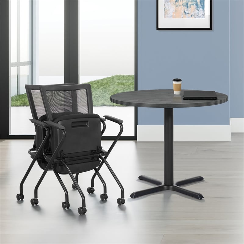 Scranton & Co Folding Chair 2-Pack in Black Coal FreeFlex Fabric