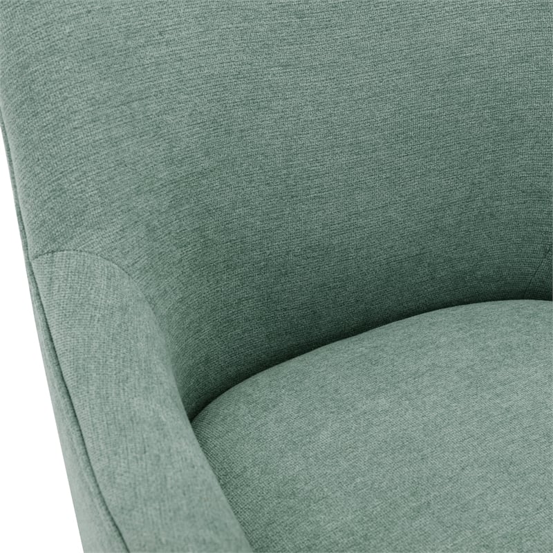Scranton & Co Upholstered Office Chair in Mint Fabric with Rustic Wood Base