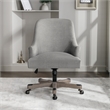 Scranton & Co Upholstered Office Chair in Fog Brown Fabric with Rustic Wood Base