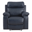 Scranton & Co Plush Pillow-Back Recliner in Dark Navy Faux Leather