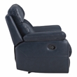 Scranton & Co Plush Pillow-Back Recliner in Dark Navy Faux Leather