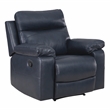 Scranton & Co Plush Pillow-Back Recliner in Dark Navy Faux Leather