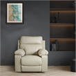 Scranton & Co Plush Pillow-Back Recliner in Taupe Faux Leather