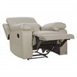 Scranton & Co Plush Pillow-Back Recliner in Taupe Faux Leather