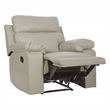 Scranton & Co Plush Pillow-Back Recliner in Taupe Faux Leather