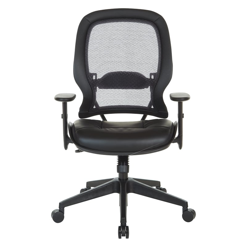 Scranton & Co Dark Air Grid Back Manager's Office Chair in Dillon Black Fabric