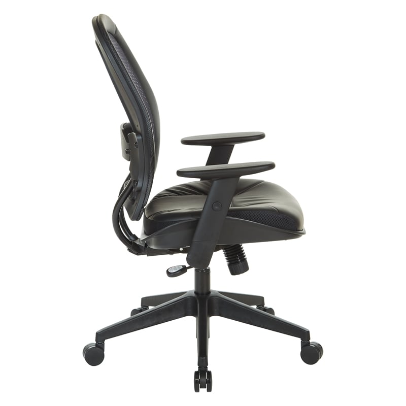 Scranton & Co Dark Air Grid Back Manager's Office Chair in Dillon Black Fabric