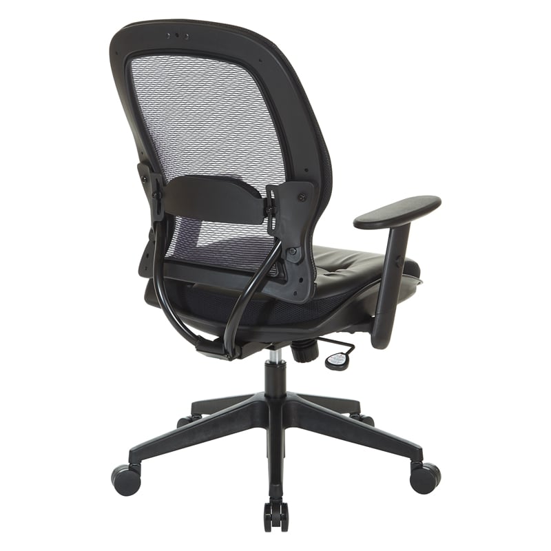 Scranton & Co Dark Air Grid Back Manager's Office Chair in Dillon Black Fabric