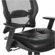 Scranton & Co Dark Air Grid Back Manager's Office Chair in Dillon Black Fabric