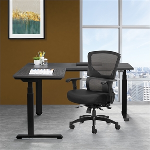 Scranton & Co Adjustable Office Chair with Vertical Matrix Back in Black Fabric