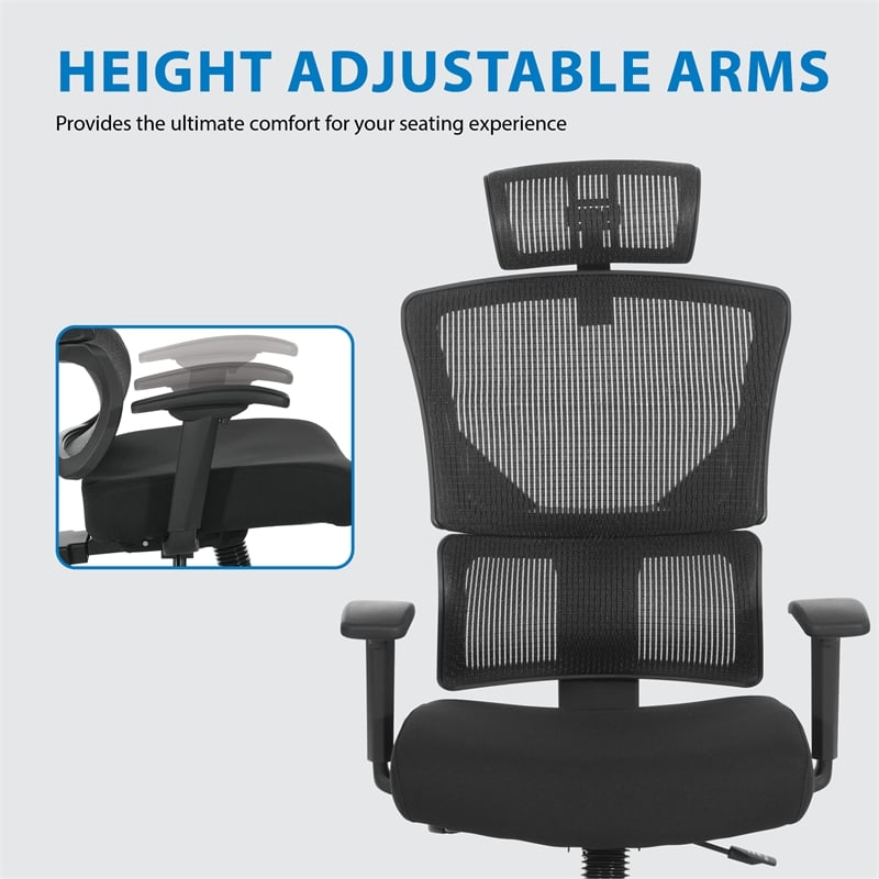 Scranton & Co Adjustable Chair with Vertical Matrix Back and Headrest
