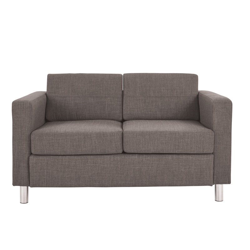 Scranton & Co Contemporary Loveseat in Cement Gray Easy-Care Fabric