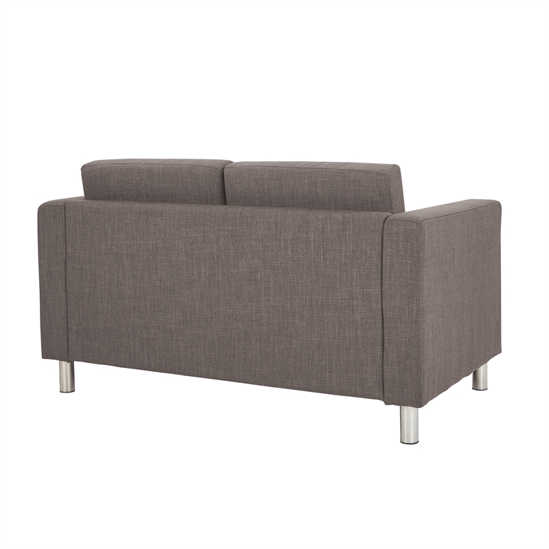 Scranton & Co Contemporary Loveseat in Cement Gray Easy-Care Fabric