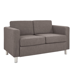 Scranton & Co Contemporary Loveseat in Cement Gray Easy-Care Fabric