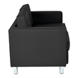 Scranton & Co Contemporary Loveseat in Dillon Black Faux Leather
