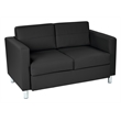 Scranton & Co Contemporary Loveseat in Dillon Black Faux Leather