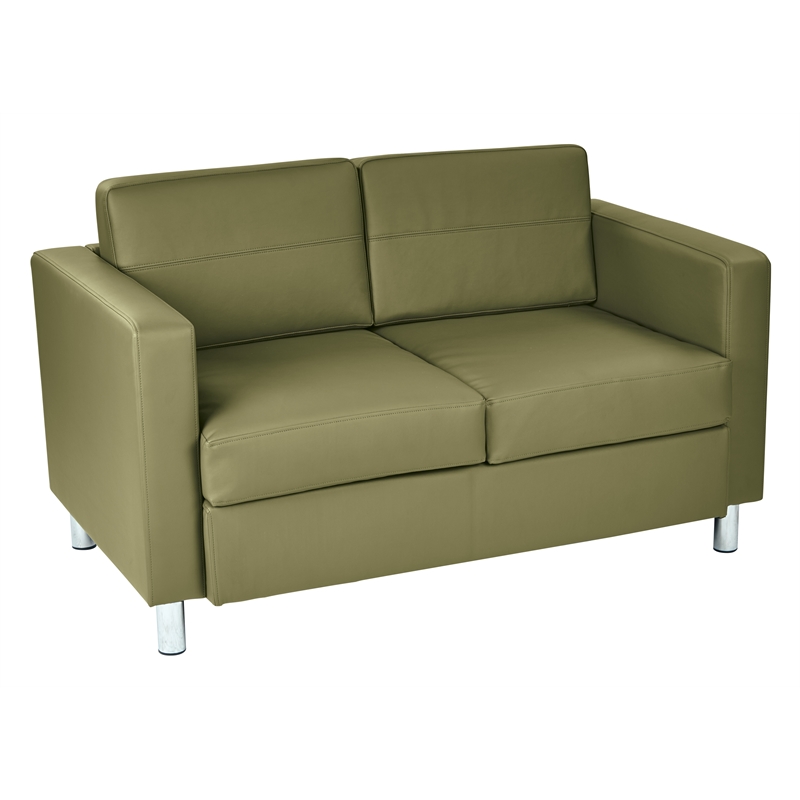 Scranton & Co Contemporary Loveseat in Dillon Sage Green Faux Leather
