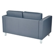 Scranton & Co Contemporary Loveseat in Dillon Blue Faux Leather