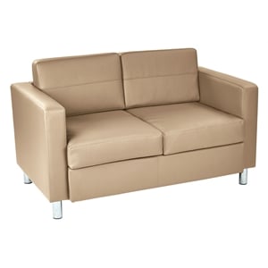 Scranton & Co Contemporary Loveseat in Dillon Buff Cream Faux Leather