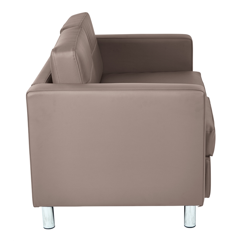 Scranton & Co Contemporary Loveseat in Dillon Stratus Gray Faux Leather
