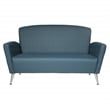 Scranton & Co Loveseat in Dillon Blue Bonded Leather with Chrome Legs
