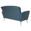 Scranton & Co Loveseat in Dillon Blue Bonded Leather with Chrome Legs