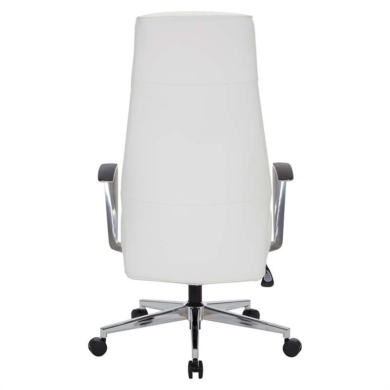 Scranton & Co High-Back Office Chair in Snow White with Chrome Base