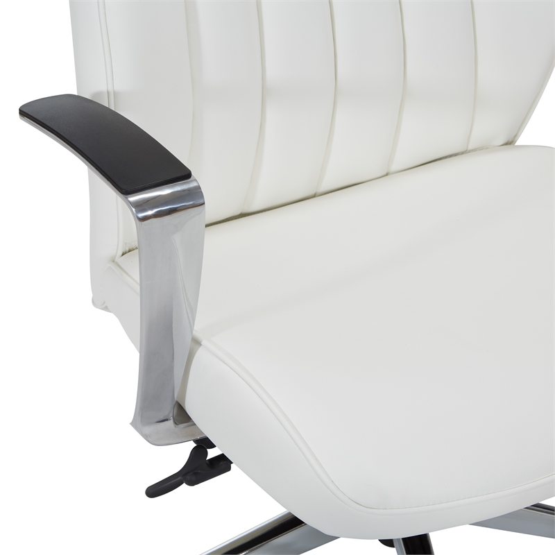 Scranton & Co High-Back Office Chair in Snow White with Chrome Base