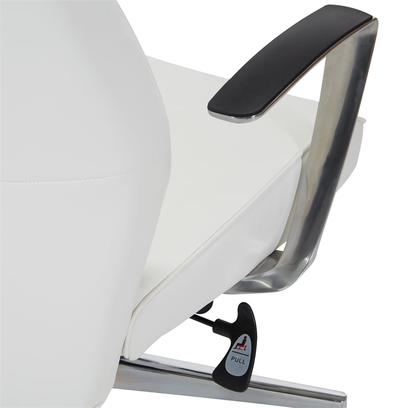 Scranton & Co High-Back Office Chair in Snow White with Chrome Base