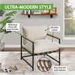 Scranton & Co Sling Lounge Chair in Chenille Ivory with Wood Arm Accents