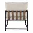 Scranton & Co Sling Lounge Chair in Chenille Ivory with Wood Arm Accents