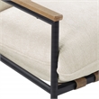 Scranton & Co Sling Lounge Chair in Chenille Ivory with Wood Arm Accents