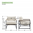 Scranton & Co Sling Lounge Chair in Chenille Ivory with Wood Arm Accents