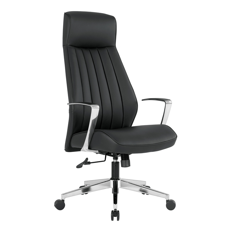 Scranton & Co Contemporary High Back Office Chair in Dillon Black Fabric