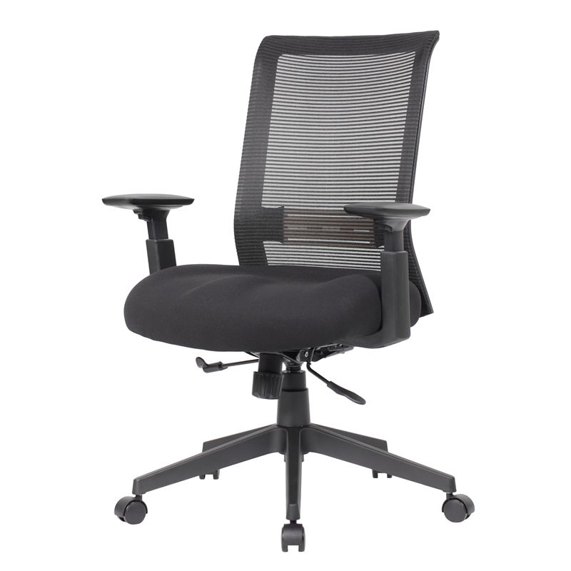 Scranton & Co Ergonomic Mesh Back Task Chair with Lumbar Support in Black