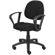 Scranton & Co Mid Back Ergonomic Fabric Swivel Chair with Arms in Black