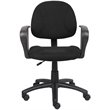 Scranton & Co Mid Back Ergonomic Fabric Swivel Chair with Arms in Black