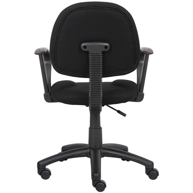 Scranton & Co Mid Back Ergonomic Fabric Swivel Chair with Arms in Black
