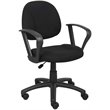 Scranton & Co Mid Back Ergonomic Fabric Swivel Chair with Arms in Black