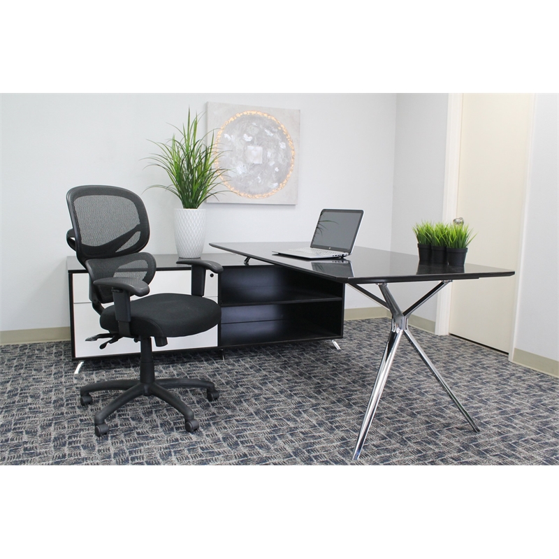 Scranton & Co Multi Function Mesh Task Chair with Adjustable Arms and 27
