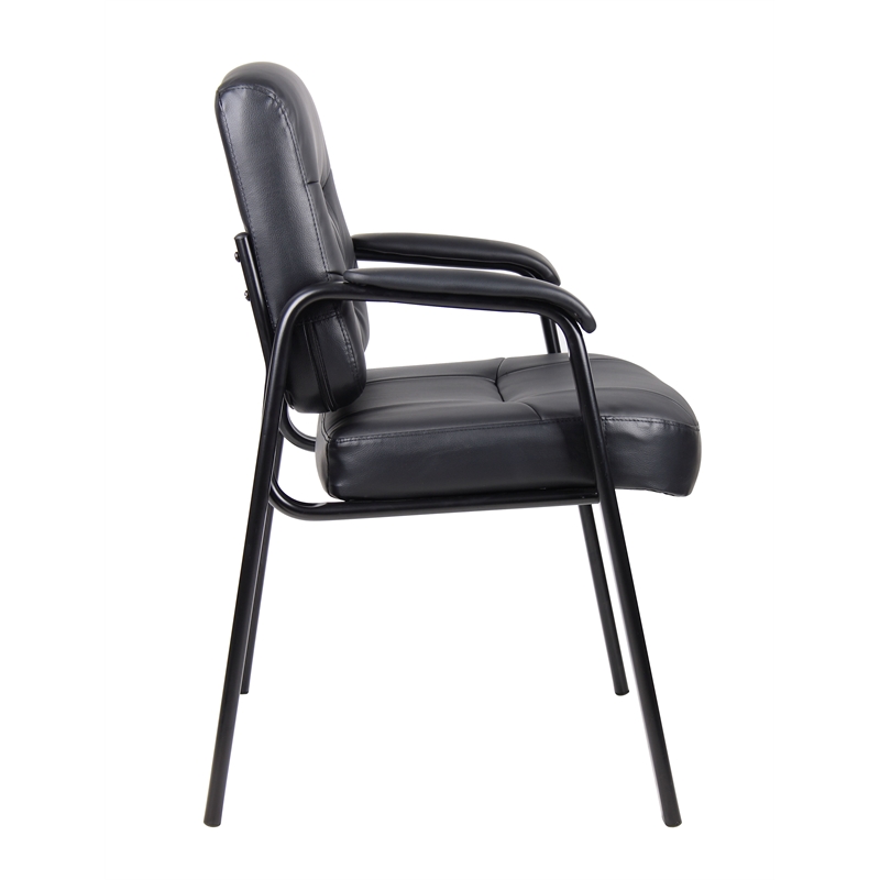 Scranton & Co Executive Mid Back LeatherPlus Guest Chair in Black