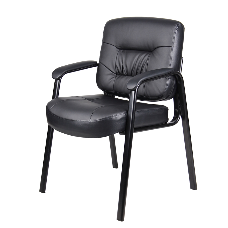 Scranton & Co Executive Mid Back LeatherPlus Guest Chair in Black